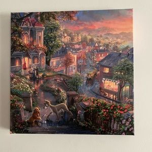 Thomas Kinkade Disney Lady and the Tramp Wall Art